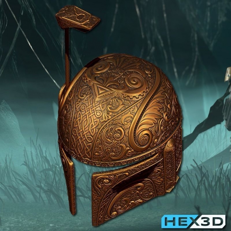 Deluxe Mando Helmet Half Size (Hex3D) 3DPrinter.nz